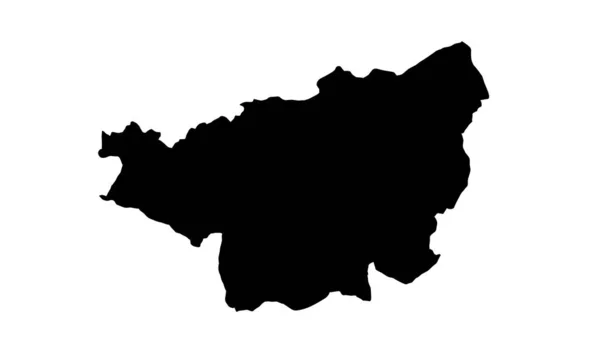 Diyarbakir地図白の背景に黒のシルエット — ストックベクタ