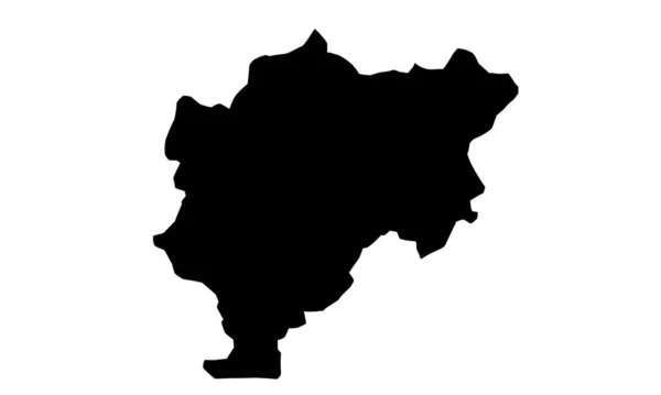 Kayseri Map Black Silhouette White Background — стоковый вектор