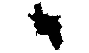 AACHEN harita silueti beyaz arkaplanda