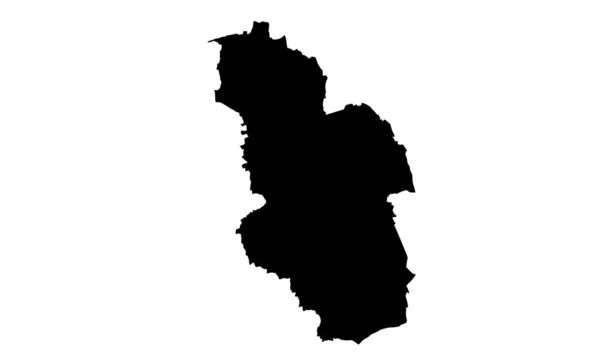 Gelsenkirchen Map Silhouette White Background — Stock Vector