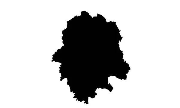 Munster Mappa Silhouette Sfondo Bianco — Vettoriale Stock