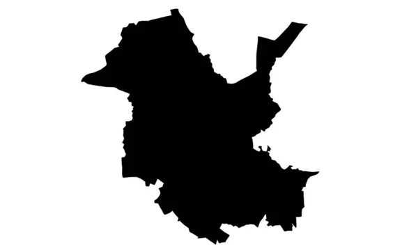 Potsdam Map Silhouette White Background — Vector de stock