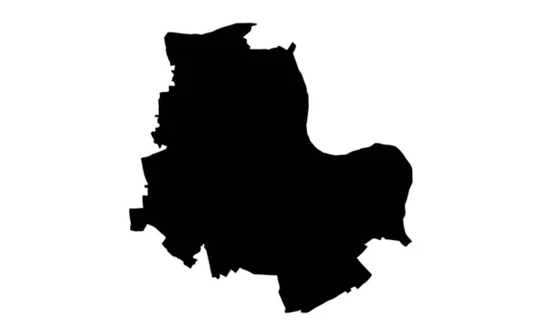 Neuss Map Silhouette White Background — Stok Vektör