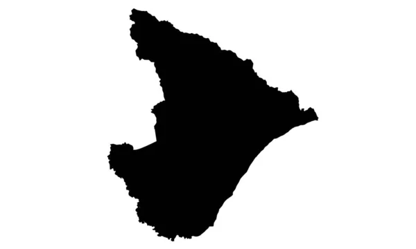 白い背景にブラジルのアラカジュ市の地図の黒いシルエット — ストックベクタ