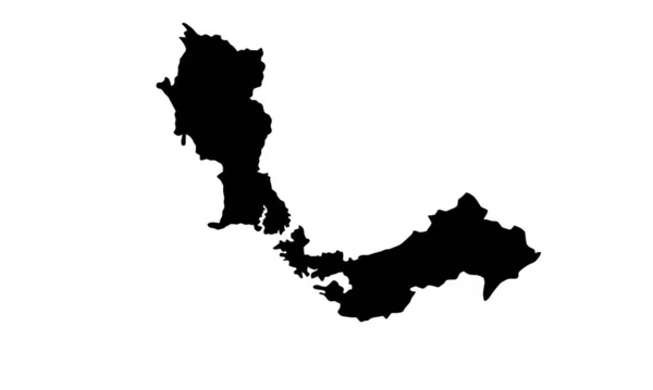 白い背景にブラジルの聖アンドレの地図の黒いシルエット — ストックベクタ