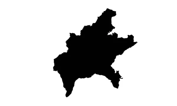 Silhouette Nera Della Mappa Della Città Goiania Brasile Sfondo Bianco — Vettoriale Stock