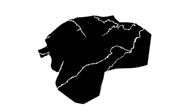 Pakistan 'da Peşaver şehir haritasının siyah silüeti beyaz arka planda