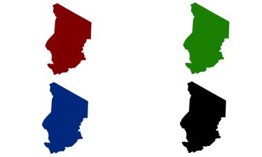 Beyaz arkaplanda Chad haritası silueti