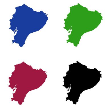 Beyaz arkaplanda EKUADOR haritası silueti