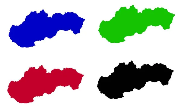 Eslovaquia Mapa Del País Silhouettein Europe — Vector de stock