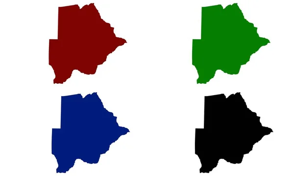 Botsuana Mapa País Silhueta África Sul —  Vetores de Stock