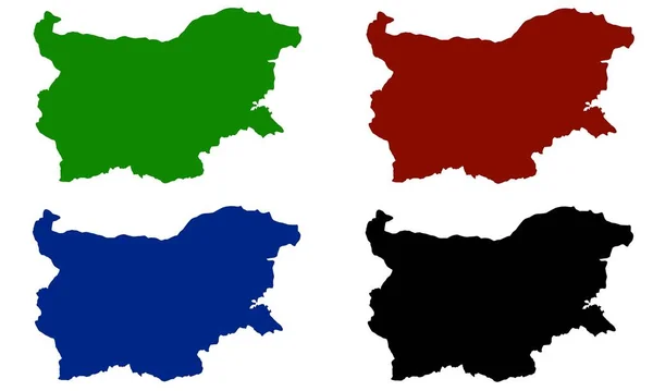 Bulgaria Map Silhouette White Background — 스톡 벡터