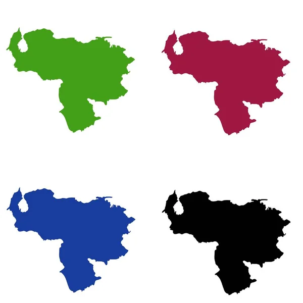 Venezuela Map Silhouette White Background — Vector de stock