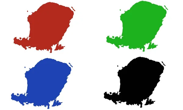 Mapa Lombok Silueta Sobre Fondo Blanco — Archivo Imágenes Vectoriales