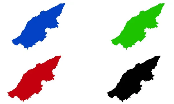 Mostagenem Mapa Silueta Sobre Fondo Blanco — Archivo Imágenes Vectoriales