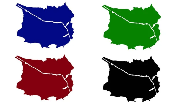Tilburg Mappa Silhouette Sfondo Bianco — Vettoriale Stock