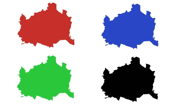 Vienna Mapa Silhueta Sobre Fundo Branco — Vetor de Stock