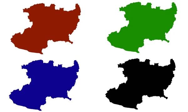 Michoacan Mapa Cidade Silhueta México —  Vetores de Stock