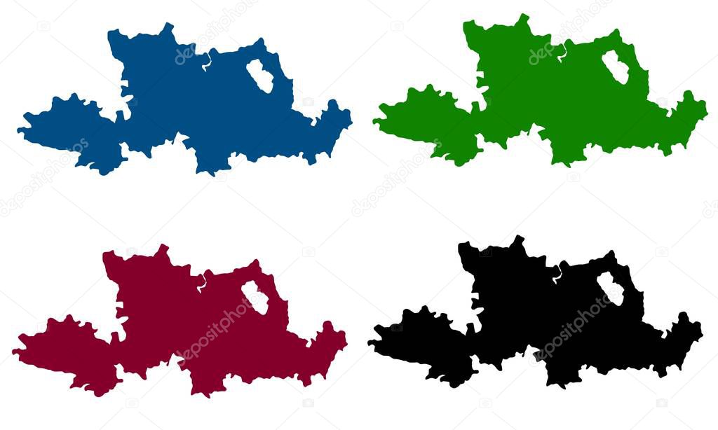 PARDUBICE map silhouette on white background