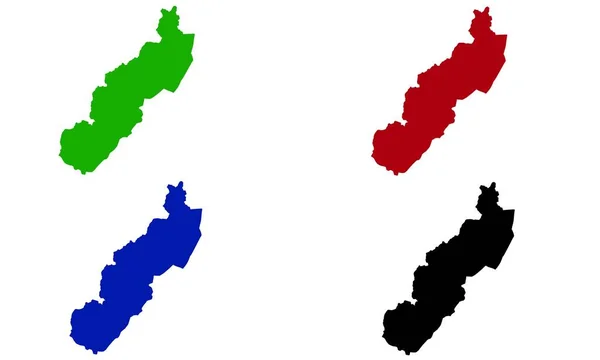 Jinotega Mapa Silueta Sobre Fondo Blanco — Vector de stock