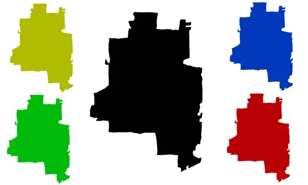 West Peoria Карта Силуету Білому Тлі — стоковий вектор