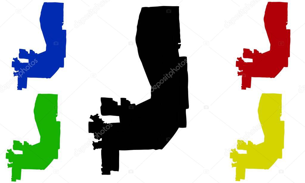 PEORIA HEIGHT  map silhouette on white background