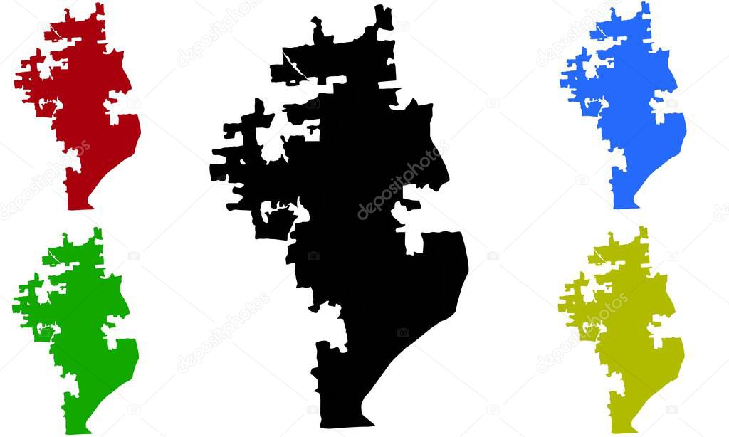 PEORIA map silhouette on white background