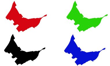 Kentucky, Amerika Birleşik Devletleri 'nde beyaz arka planlı Elizabeth Kasabası haritası siluet tasarımı