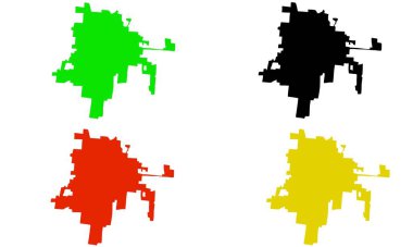 Ruston şehrinin siluet tasarımı Louisiana, Amerika beyaz arka planda