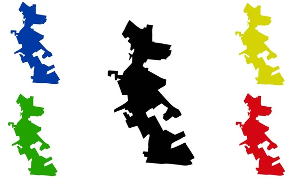 Designsilhouette Einer Karte Der Stadt Hodgenville Kentucky Usa Auf Weißem — Stockvektor