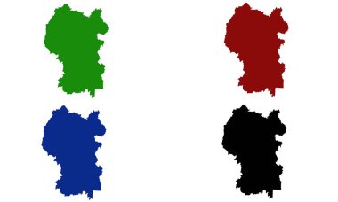 Beyaz arkaplanda KUALA LUMPUR haritası renkli siluet