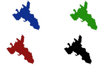 Beyaz arkaplanda NAKURU haritası renkli siluet