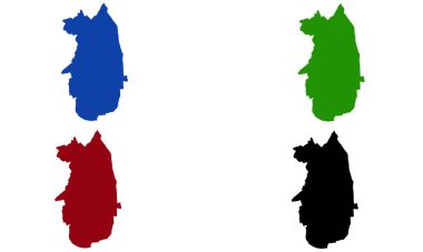 HarYANA haritası beyaz arkaplanda renkli siluet