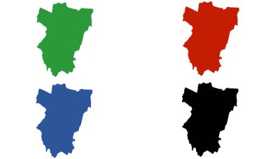 Beyaz arkaplanda TUCUMAN haritası renkli siluet