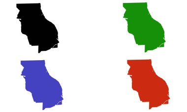 Beyaz arkaplanda ROSARIO haritası renkli siluet