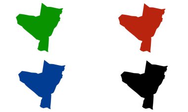 Beyaz arkaplanda KASALLA haritası renkli siluet