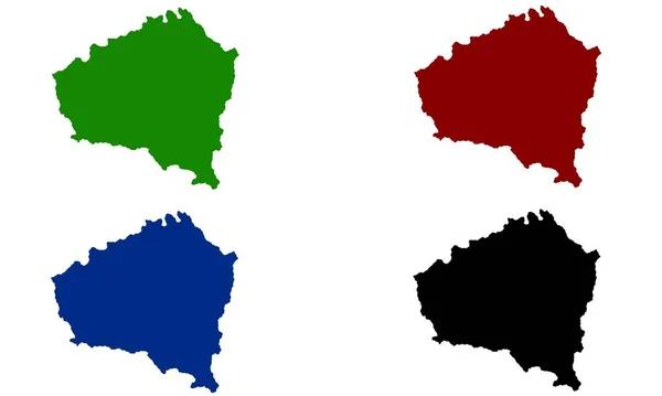 Beyaz Arkaplanda Kunduz Haritası Renkli Siluet — Stok Vektör