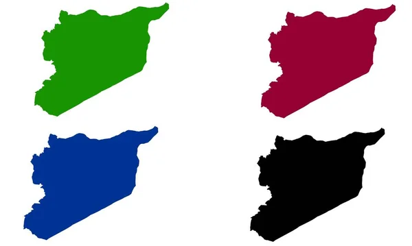 Suriah Map Colorful Silhouette White Background — Stockvektor