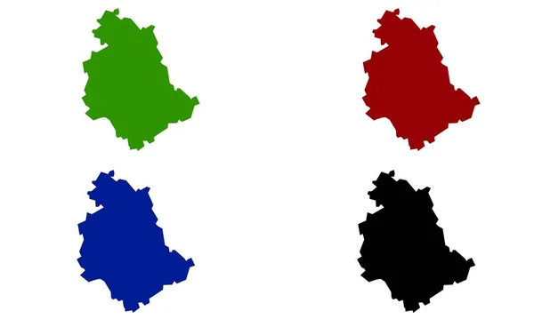Umbria在白色背景上的彩色轮廓图 — 图库矢量图片
