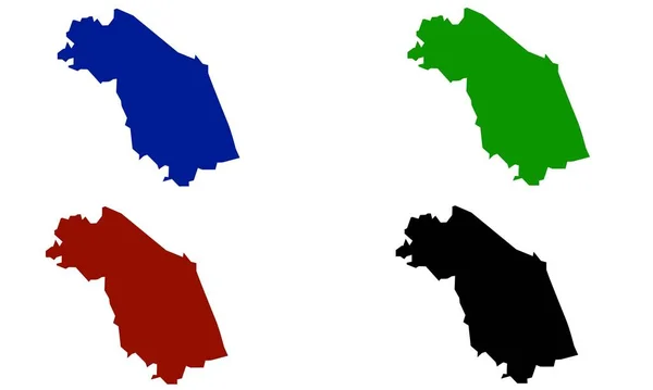 Marche Χάρτης Πολύχρωμη Σιλουέτα Λευκό Φόντο — Διανυσματικό Αρχείο
