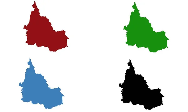 Mapa Saburu Silueta Colorida Sobre Fondo Blanco — Vector de stock