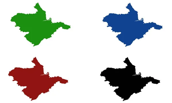 Falkirk Mapa Kolorowa Sylwetka Białym Tle — Wektor stockowy