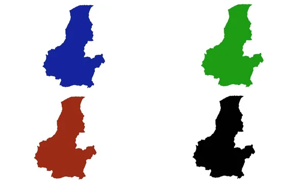 Faryab Mapa Silueta Colorida Sobre Fondo Blanco — Vector de stock