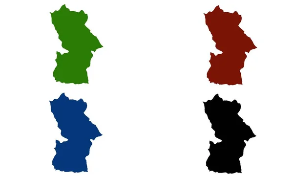 Kovdh Mapa Silhueta Colorida Sobre Fundo Branco — Vetor de Stock