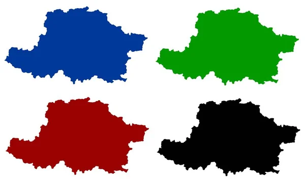 Carte Arad Silhouette Colorée Sur Fond Blanc — Image vectorielle