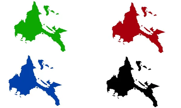 Calabarzon Mapa Barevné Siluety Bílém Pozadí — Stockový vektor