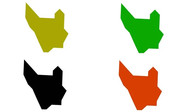 Osogbo Mappa Sagoma Colorata Sfondo Bianco — Vettoriale Stock