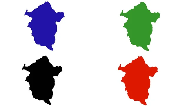Mapa Enugu Kolorowa Sylwetka Białym Tle — Wektor stockowy