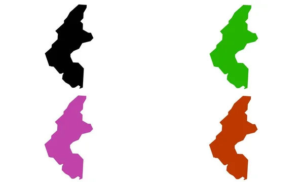 Calabar Map Colorful Silhouette White Background — Stok Vektör