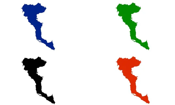 Corfu Map Colorful Silhouette White Background — Stockvektor